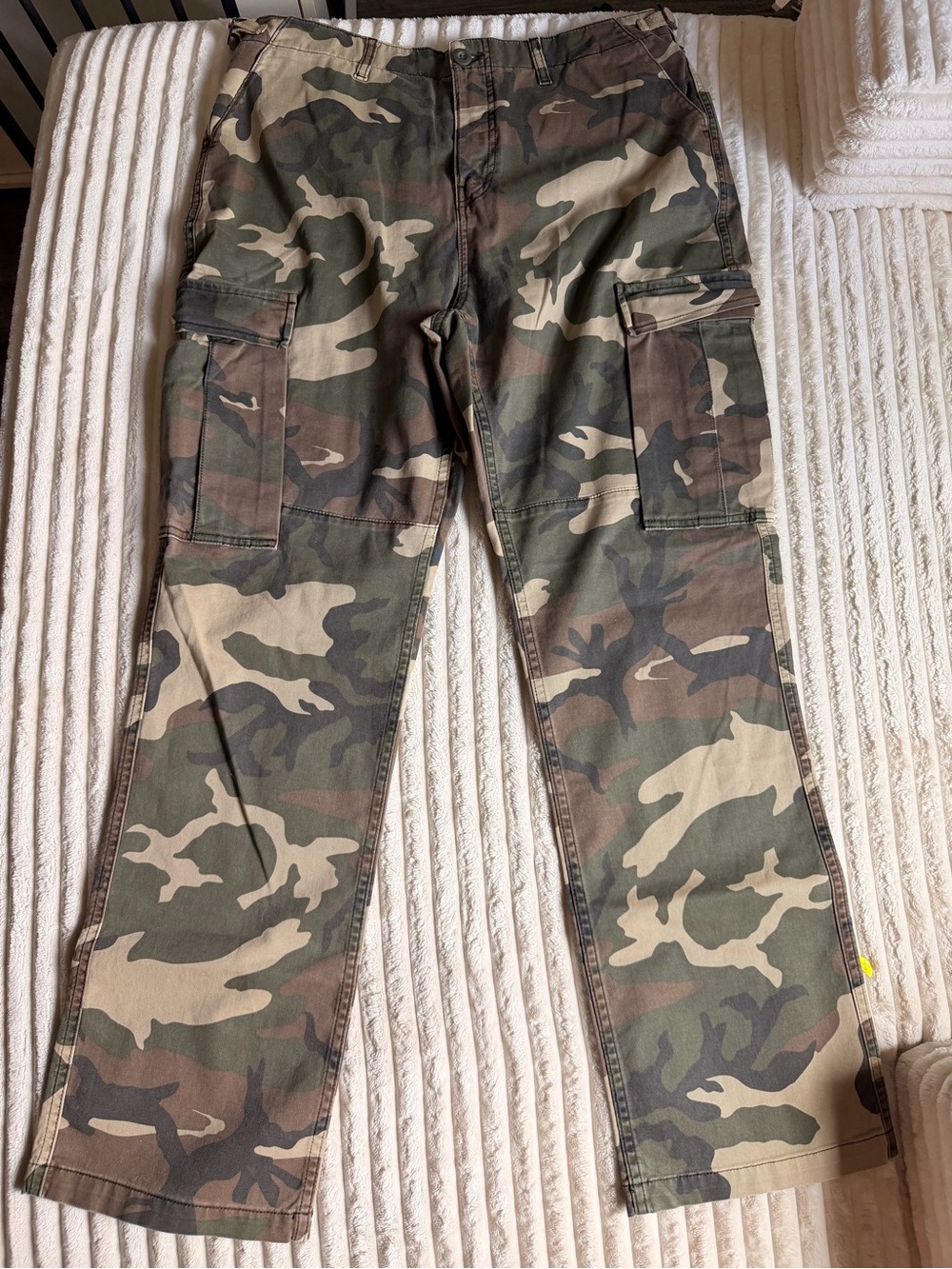 Good American Camo Waistband Pants - Green Brown Tan